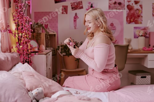 Preview: Teen Girl Enjoying New Cosmetic Products