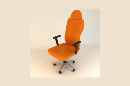 Preview: Orange office chair with high backrest and armrests