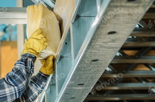 Preview: Construction Worker Insulating Frame Elements with a Mineral Wool