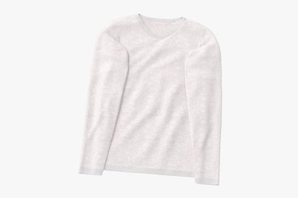 Preview: Heather White Long Sleeve V-Neck T-Shirt