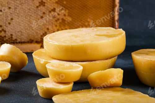 Preview: Blocks of beeswax for candle making. Raw beeswax. Handmade candle