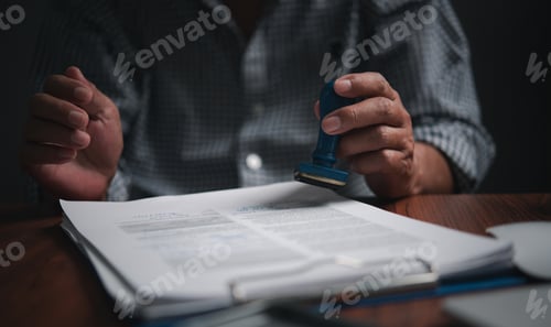 Preview: Stamp rubber approve document certificate