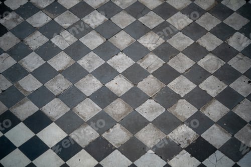 Preview: Closeup shot of a checkered floor pattern