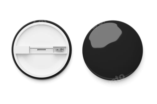 Preview: Black badge isolated on white. 3d rendering.