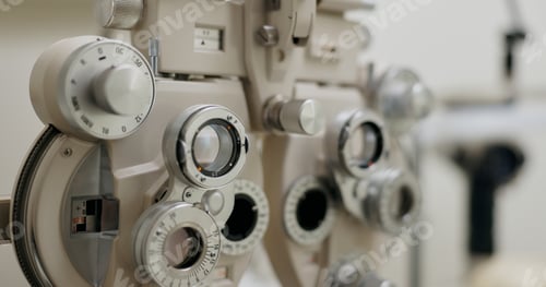 Preview: Eye care, test and clinic for vision, specialist and healthcare, phoropter or refractor for help. P