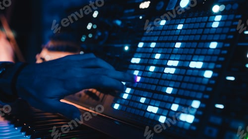 Preview: Hand Using Modern Music Production Instrument