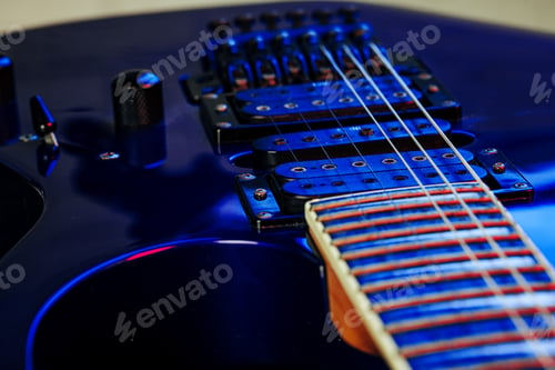 Preview: Electric guitar body in the dark close up