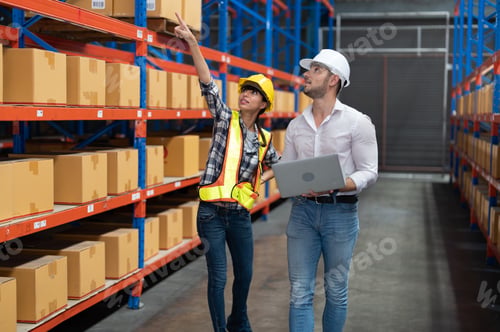 Preview: Supervisor and manager smiling happy holding laptop computer