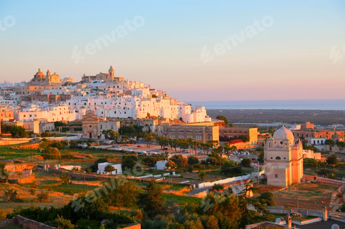Preview: Ostuni village at sunrise, Brindisi, Puglia, Italy