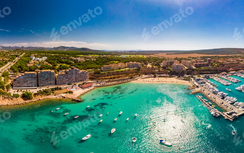 Preview: Aerial view, marina Port Adriano, El Toro, Majorca, Balearic Islands, Spain