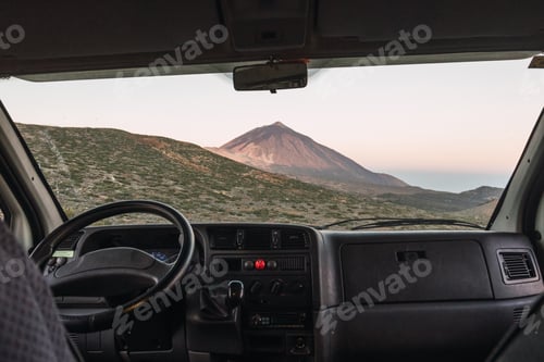 Preview: View from automobile on top of hill