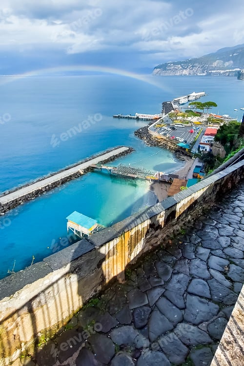 Preview: High angle view of the port at Sorrento, south of Italy