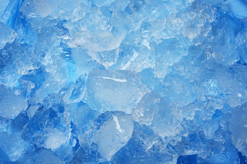 Preview: Crushed ice on color background, top view