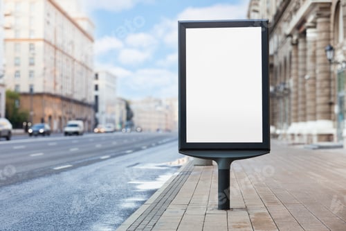 Preview: Blank Advertising Billboard On Empty City Street