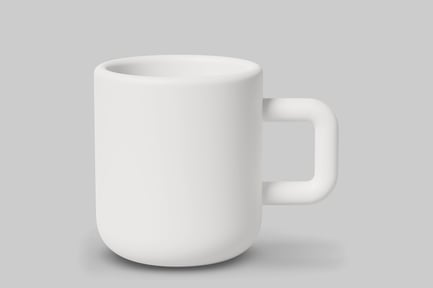 Preview: White mug with a handle
