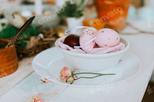 Preview: set table for Easter party, setting