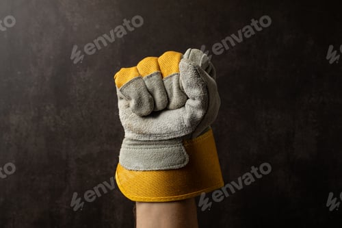 Preview: Close-up image of a gloved fist symbolizing strength and solidarity against