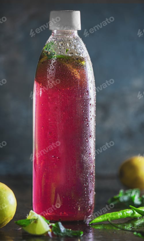 Preview: Red mocktail served in bottle