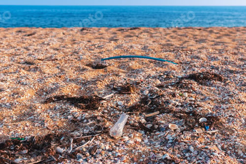 Preview: Plastic Pollution- Water Bottle Ocean. Littered Landscape- Global Problem