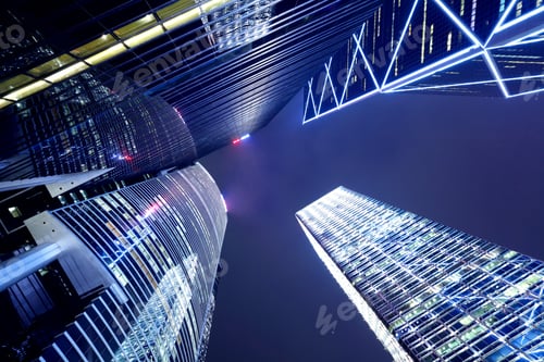 Preview: Modern building to sky at night