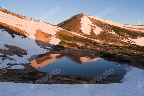 Preview: Spring landscape with small mountain lake