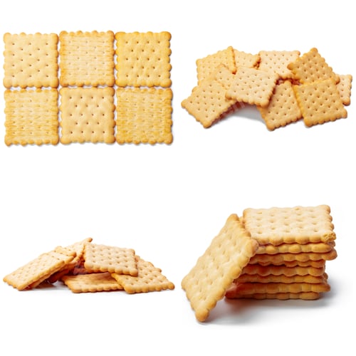 Preview: Cracker snacks isolated on over white background