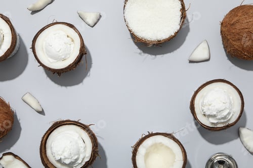 Preview: Summer dessert - ice cream, ice cream with coconut