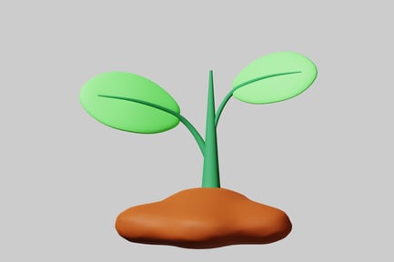 Preview: Cartoon sprout with soil patch