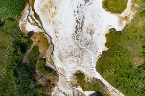 Preview: White salt water drone view.