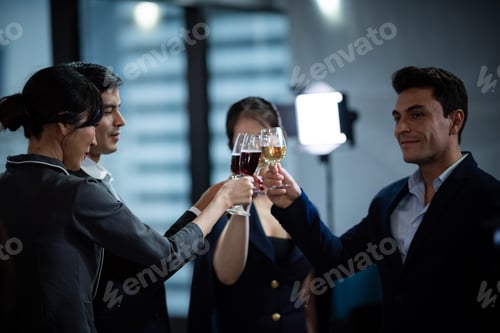 Preview: business team office in new years party 2020