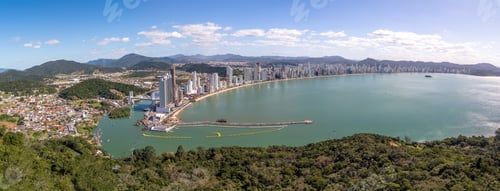 Preview: Panoramic aerial view of Balneario Camboriu city - Balneario Camboriu, Santa Catarina, Brazil