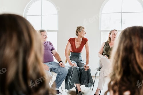Preview: Diverse people in a supporting group session