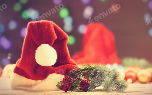 Preview: Santas hat and pine branch
