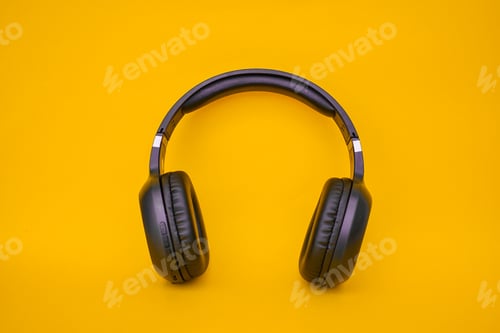 Preview: Headphones on Yellow background