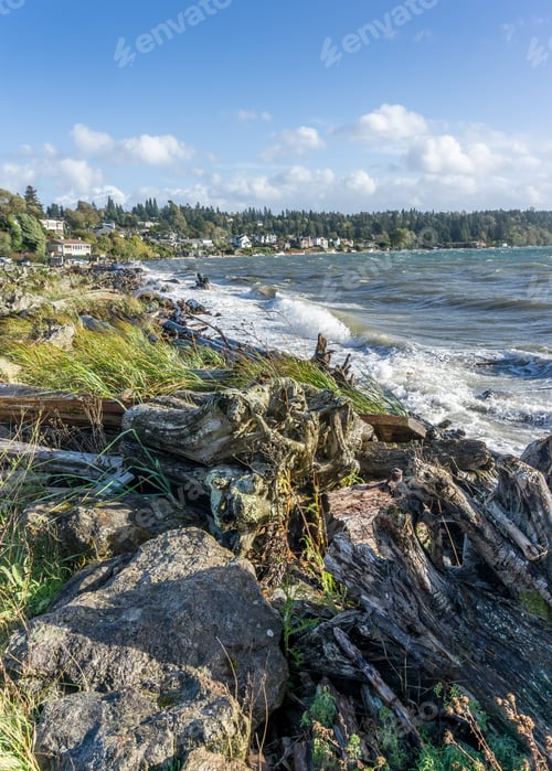 Preview: A View Of The Puget Sound On A Windy Day From Normandy Park, Washington.