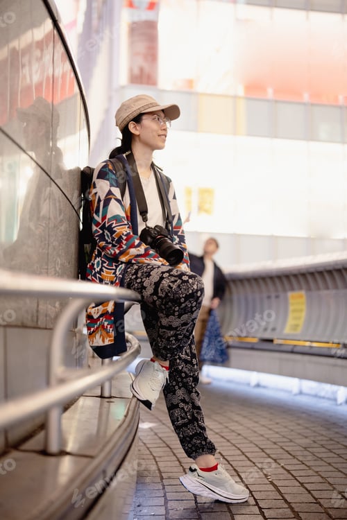 Preview: Asian woman shopping together at Shibuya district, Tokyo, Japan with crowd of people