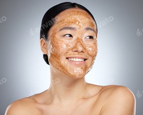 Preview: Exfoliate face mask for beauty skincare, natural product for healthy skin and clean cosmetic wellne