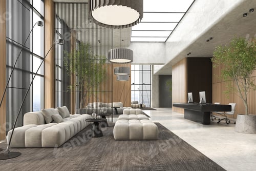 Preview: Modern style conceptual reception interior room