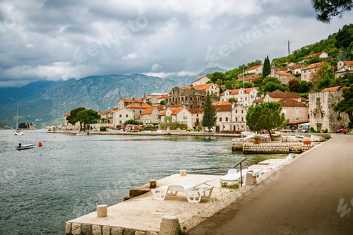 Preview: Beautiful embankment of Perast Village in Boka Kotor bay