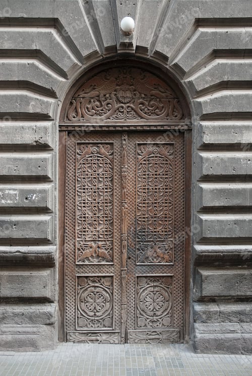 Preview: traditional carved wood door in yerevan armenia
