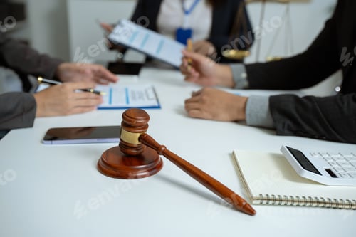 Preview: legal and corporate consultation concept focusing on law, advice, and business agreements.