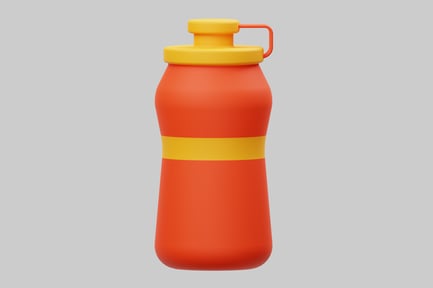 Preview: Cylindrical container with yellow stripe and circular lid.