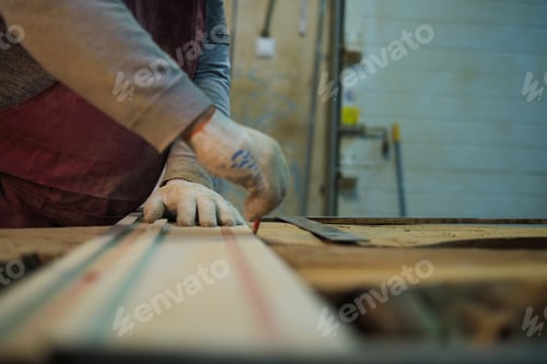 Preview: Measurement for cutting on raw wood, care taken. This ties to the artisanal trend of personalized