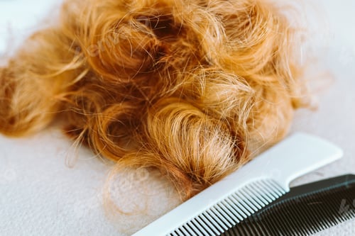Preview: locks of cropped red hair