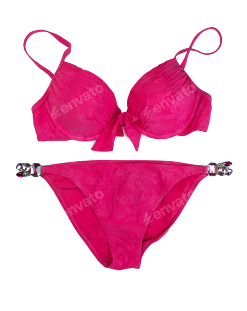 Preview: Hot Pink Two-Piece Bikini Isolated on White