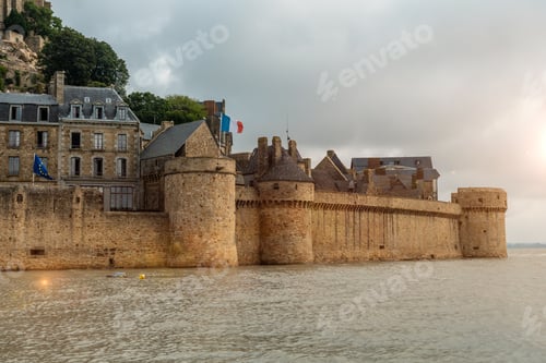 Preview: The famous Mont Saint-Michel Abbey at sunrise, Normandy region, France