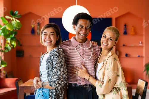 Preview: Group of friends bonding at home, LGBTQ and diversity concepts