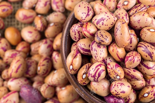 Preview: Legumes; dried roman beans. Dried pinto beans.
