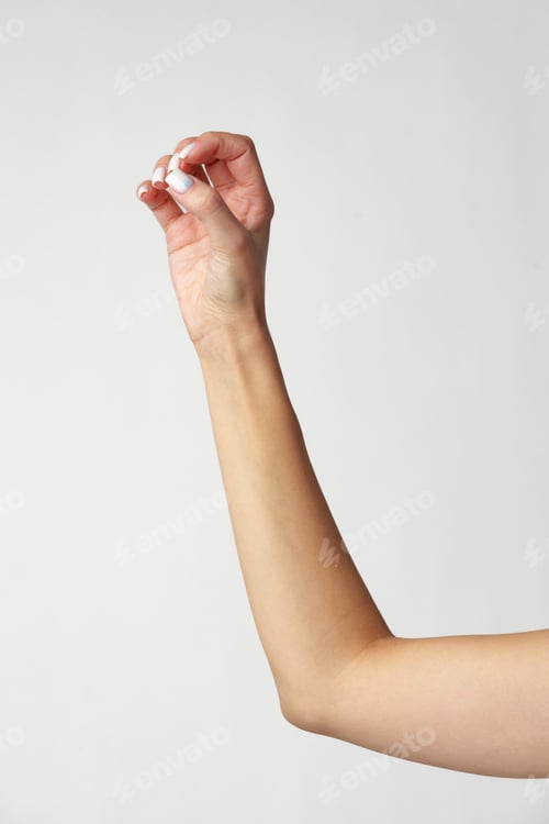 Preview: Female hand gesturing isolated on white background