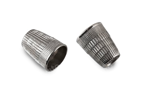 Preview: vintage and used silver thimble on white (CLIPPING PATH)